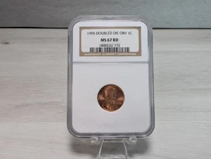 1995 Doubled Die Obverse Error Penny USA 1c Coin NGC MS 67 RD "God" & "Liberty" - Picture 1 of 12