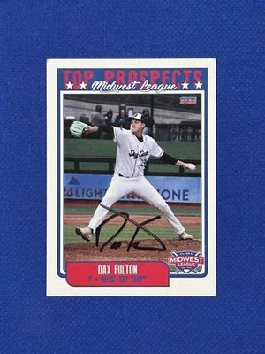 Dax Fulton signed autograph 2022 Midwest League Top Prospect auto Beloit SkyCarp - Image 1 of 3