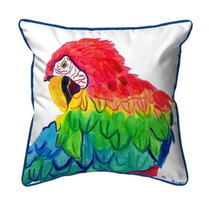 Betsy Drake Parrot Head Small Indoor Outdoor Pillow 12x12 - Picture 1 of 1