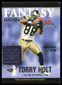 2002 Fleer Premium Fantasy Team Memorabilia Jersey Torry Holt GAME WORN - Picture 1 of 2