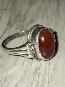 Vintage Sterling Silber Karneol Edelstein Ring - Bild 1 von 3