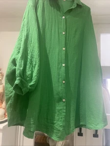 Ladies Made In Italy Cotton Shirt Used Best Fit Size 22/24 - Picture 1 of 12