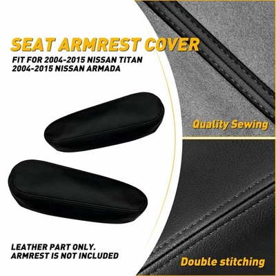 Черный чехол на подлокотник сиденья для Nissan Titan Armada 2004-2015 годов выпуска передний левый и правый сделано в США - Изображение 1 из 4