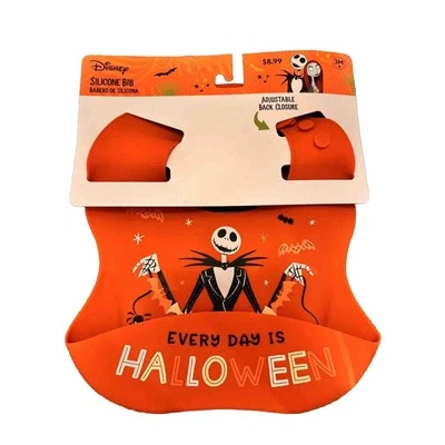 Nuevo babero de alimentación de silicona Pesadilla antes de Navidad naranja Jack Skellington Foto 1 de 2