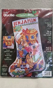 Neu Vintage Bucilla Weihnachten Spielzeug gezählt Kreuzstich Strumpf Kit 84639. 2001 - Bild 1 von 11