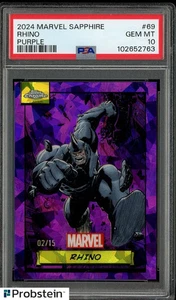 2024 Topps Chrome Marvel Sapphire Purple #69 Rhino 2/15 PSA 10 GEM MINT - Picture 1 of 2