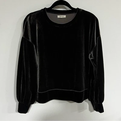 Madewell Velvet Balloon Sleeve Sweatshirt Woman Size Medium - Image 1 of 4