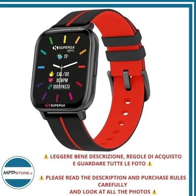 Smartwatch Superga Unisex SW-STC018 Nero e Rosso con Display Touch - NON TESTATO - Immagine 1 di 4
