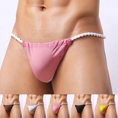 Herren Sexy Tanga Unterwäsche G-String Wetlook Schnalle T-Back Unterhose Kunstleder - Bild 1 von 4