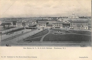 New Station N.Y., N.H. & H. Railroad, Providence, RI um 1900 Vintage Postkarte - Bild 1 von 1