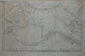 Original 1804 Map After Captain Cook NORTH PACIFIC OCEAN Names Alaska Fox Island - Picture 1 of 15