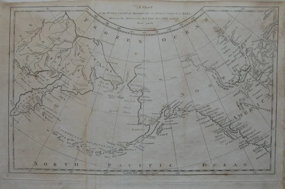 Original 1804 Map After Captain Cook NORTH PACIFIC OCEAN Names Alaska Fox Island - Image 1 of 4
