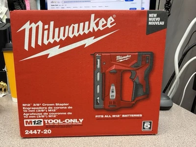 Milwaukee 2447-20 M12 12-Volt Lithium-Ion 3/8 in. Crown Staple Bare Tool New - Image 1 of 4