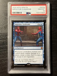 PSA 10 2025 Marvel's Spider-Man Magic The Gathering Impostor Syndrome 0034 POP 1 - Imagen 1 de 2