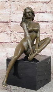 Erotic Bronze Nude Girl Sculpture figurine, Art, Gift, Ormanent. Decor Figurine - Picture 1 of 10