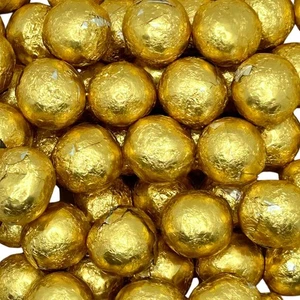 Cioccolato al latte PALLINE ORO laminate avvolte singolarmente retrò matrimoni - Foto 1 di 5