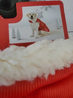 Dog Puffer Vest ~ M Medium~ NWT ~ Fleece ~ Red ~ Christmas Pet - Image 1 of 3