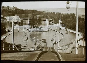 ANTIQUE Magic Lantern Slide 1904 BRADFORD EXHIBITION PHOTO NO24 WATER CHUTE - Picture 1 of 2