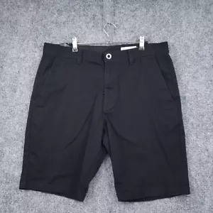 Volcom Shorts Mens 36 Black Chino Hybrid Bermuda Flat Front Performance Stretch - Picture 1 of 16