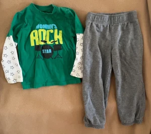 TRAJE NIÑO CARTER 2 PIEZAS VERDE GRIS MAMÁ ROCK STAR Talla 4T - Imagen 1 de 1