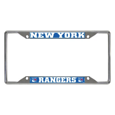 NUEVO NHL New York Rangers Coche Camión Cromo Metal Placa Marco Foto 1 de 2