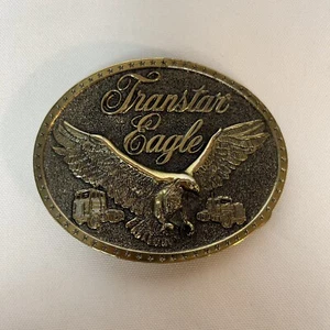 Vintage Transtar Eagle International Harvester IH Company Brass Oval Belt Buckle - Picture 1 of 4