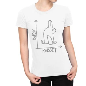 Camiseta 1Tee Mujer Pato Conejo, Lección Ilusión con Gráfico - Imagen 1 de 15