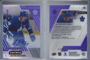 2020-21 Upper Deck Synergy Auto Purple /15 Auston Matthews #39 Auto