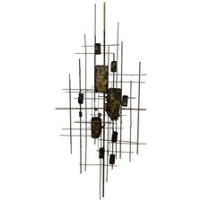 Mid Century Modern Schmidt Jere Style Brutalist Metal Wall Art Sculpture 1970s