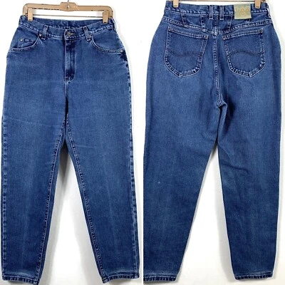 Vintage Jeans Lee 28" waist High Waisted  Tapered Leg Medium Wash Denim Womens  - Image 1 of 4