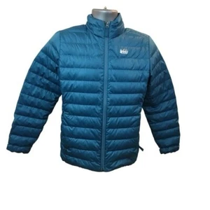 REI Down Puffer Jacket Kids XLarge Full Zip Turquoise - Picture 1 of 12