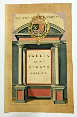 ATLAS MAIOR JOAN BLAEU 1665 LARGE ANTIQUE FRONTISPICE VOLUME FRANCE - Image 1 of 4