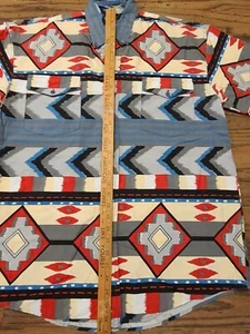 Vintage Ed West Shirt Mens Large Western Signatures Aztec Southwestern - Picture 1 of 7