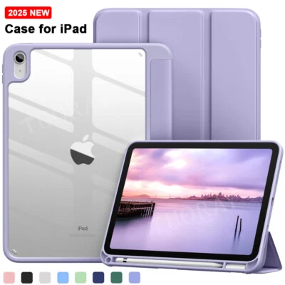 For iPad 11th Generation 11" inch A16 2025 Smart Case Acrylic Clear Back Cover - Image 1 of 4