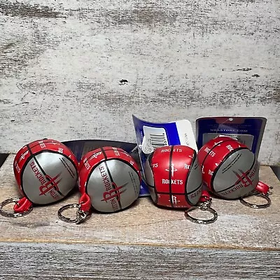 LOT OF 4 NBA Properties Inc. Houston Rockets Basketball Keychain Ring 2" New - Image 1 of 4