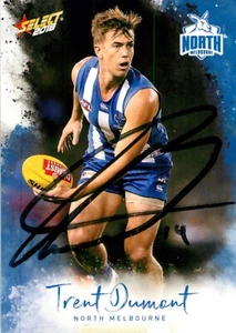 Signed 2018 NORTH MELBOURNE KANGAROOS AFL Card TRENT DUMONT - Bild 1 von 2