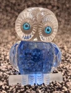 Glas Eule Figur blau Kristall Cartoon Ornament Tier Briefbeschwerer Hochzeit Geschenk - Bild 1 von 8