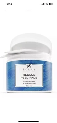 ECLAT SKINCARE Glykolsäure-Pads, chemisches Peeling für Gesicht zu Hause mit Vitamin E & Aloe Vera 50 Pad
