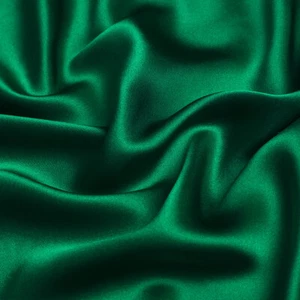 Bottle Green 100% Pure Mulberry Silk Fabric by the Yard 44" width 19 mm 6A Grade - Picture 1 of 13