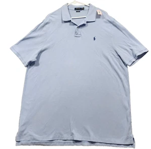 Polo Ralph Lauren Polo Shirt Mens 2XL Blue Solid Classic Fit 100% Cotton - Picture 1 of 15