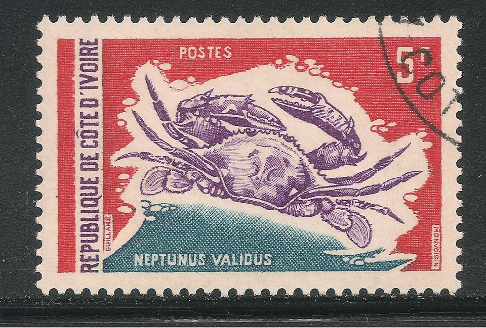 Ivory Coast #302 VF USED - 1971-72 5fr Neptunus Validus Crab  (#2) - Image 1 of 1
