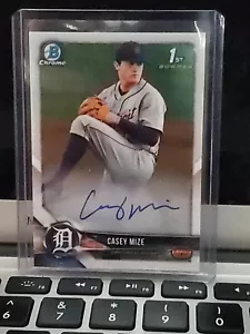 CASEY MIZE ROOKIE AUTO 2018 1st Bowman Draft Chrome Autograph Tigers RC - Picture 1 of 2
