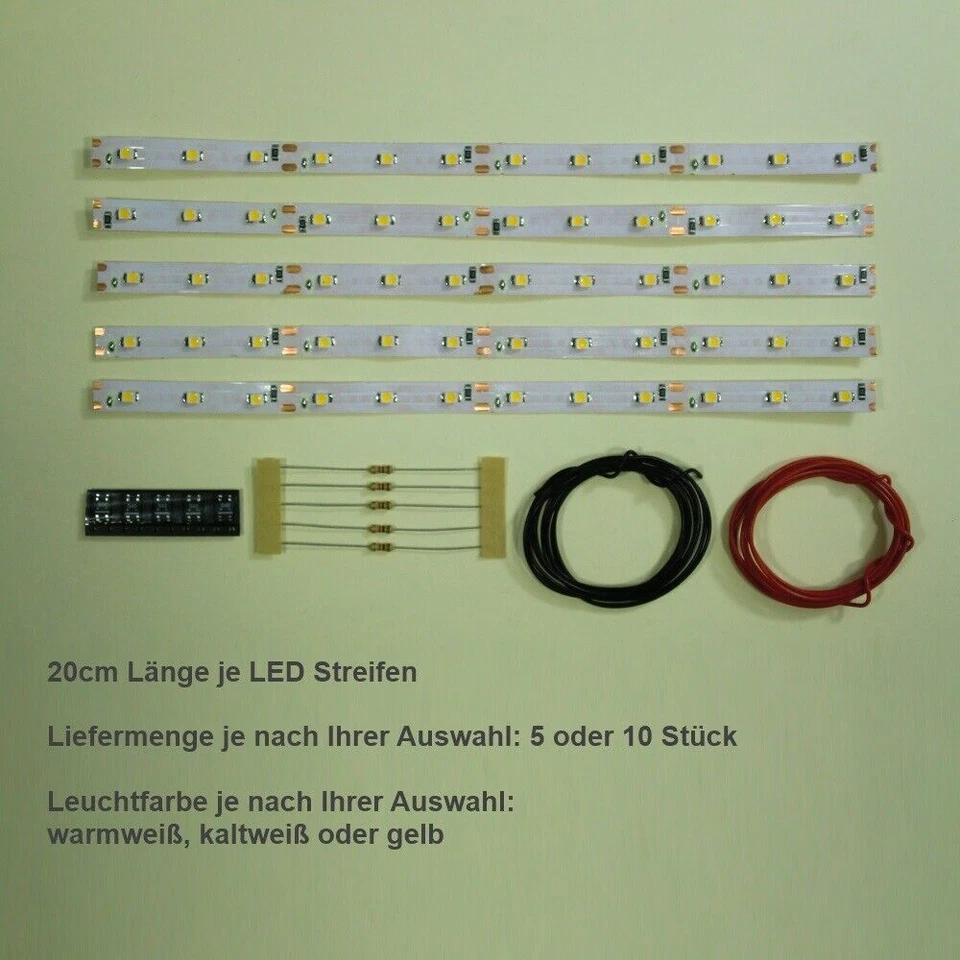 LED Waggonbeleuchtung Warmweiß 100mm analog digital Bausatz S542