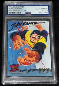 John Romita Sr. "Dr. Hank McCoy Beast X-Men" 1994 Fleer Signed Card Auto PSA RC - Picture 1 of 2