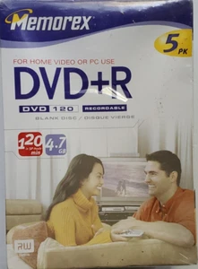 MEMOREX DVD-R 5 Pack Recordable Blank Discs 120Min/4.7GB NEW - Picture 1 of 1