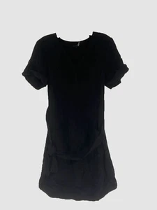 $140 Velvet Heart Women's Black V Neck Short Sleeve Tie Waist Shirt Dress Size S - Picture 1 of 1