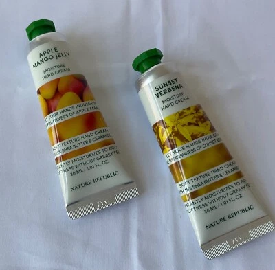 Two 1 OZ. Nature Republic hand creams - Sunset Verbena & Apple Mango Jelly New! - Image 1 of 4