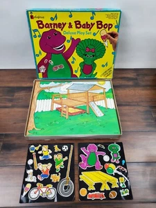 Vtg 1993 Barney & Baby Bop Deluxe Play Set Colorforms 100% Complete w/ Box - Picture 1 of 8