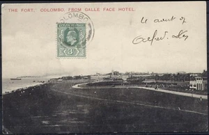 Postal foto de Ceilán, 1907. The Fort Colombo de Galle Face Hotel - Imagen 1 de 2