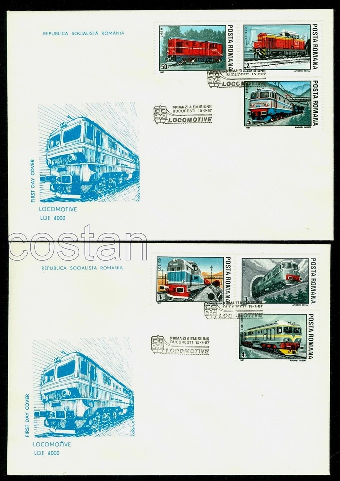 1987 Locomotives,Lokomotiven,Train,Diesel,Zug,Treno,Locomotiva,Romania,4366,FDC - Image 1 of 1